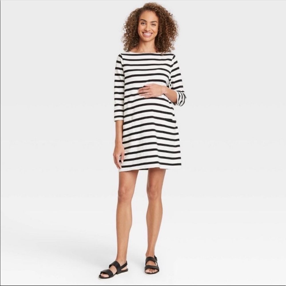 Spring/ summer maternity dress black and white